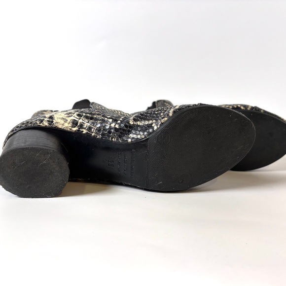 Isabel Marant Danae Python Embosses Black and Cream Ankle Boots s 5 - Picture 8 of 9